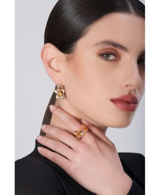 18K Rose Gold Giardini Segreti Diamond Flower Cuff Ring