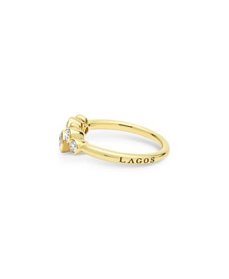 18K Yellow Gold Fizz Diamond Bezel Cluster Ring