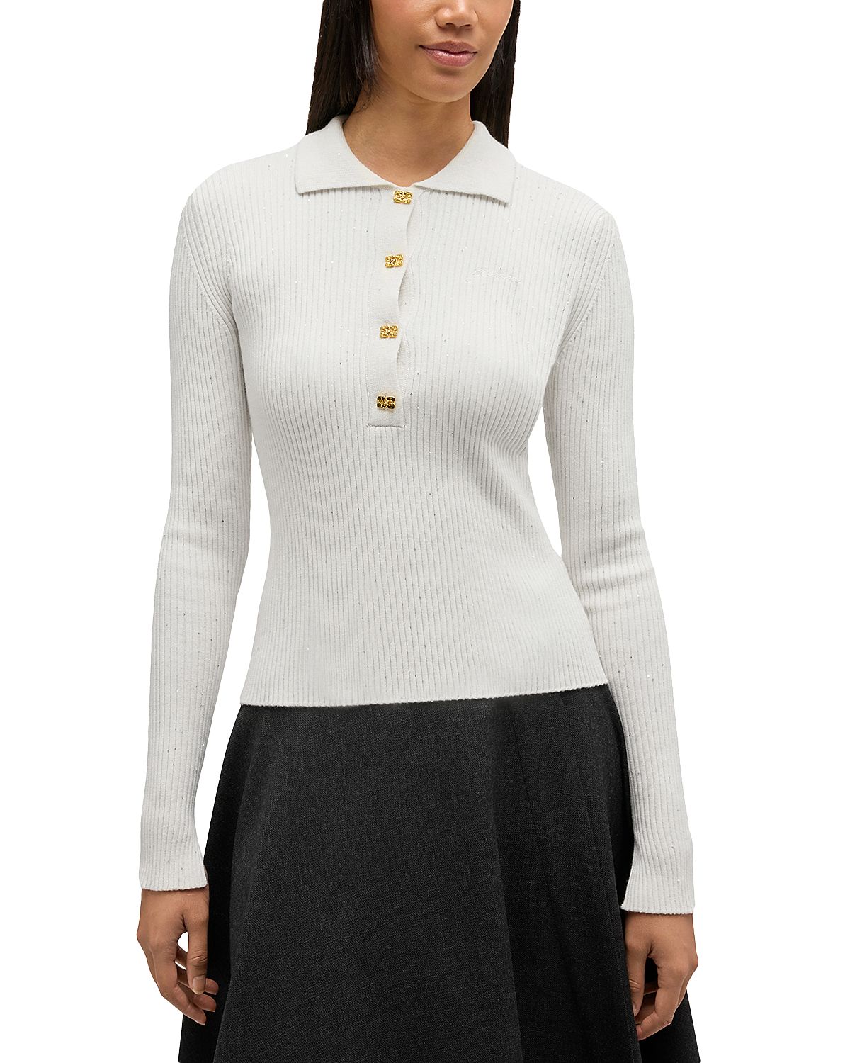 Ganni Sequin Polo Shirt