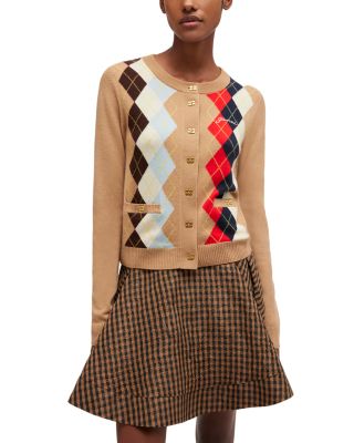 Wool &amp; Cashmere Argyle Cardigan