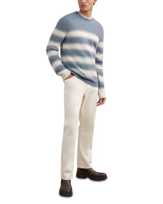 Piers Long Sleeve Crew Stripe Brush Alpaca Wool Jumper