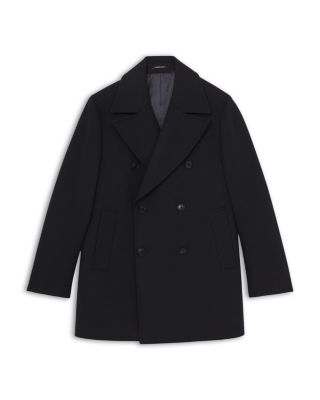 Wool Blend Double Breasted Peacoat