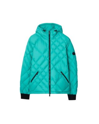  Check-stitch Nylon Hooded Puffer Jacket
