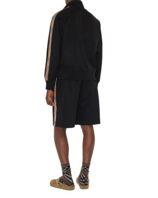 Check Trim Cotton Blend Track Jacket