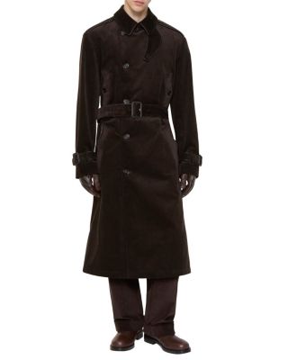 Long Corduroy Trench Coat
