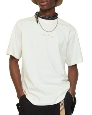 Check Cursive Logo Cotton T-shirt