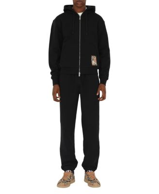 Burberry Check Label Cotton Zip Hoodie | Bloomingdale's