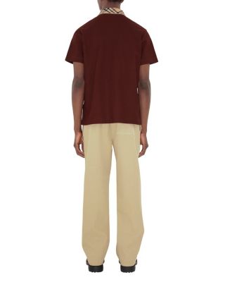 Check Collar Cotton Polo Shirt