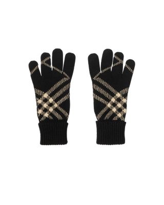 Check Cashmere Blend Gloves