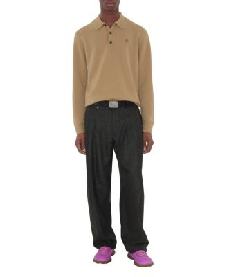 Long-Sleeve Cashmere Blend Polo Shirt