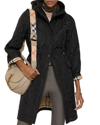 Quilted Nylon Hooded Coat