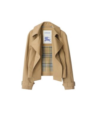 Cropped Cotton Trench Jacket