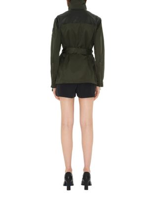 Leather Trim Nylon Blend Field Jacket