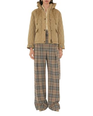 Cropped Quilted Nylon Hooded Jacket