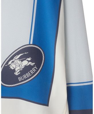 Slim Fit Knight Stamp Box Silk Scarf Shirt