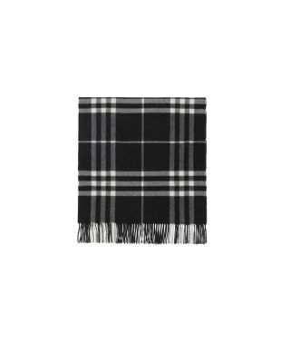Wide Check Cashmere Scarf