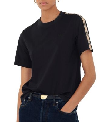 Check Trim Cotton T-shirt