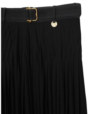 Pleated Crepe Jersey Maxi Skirt