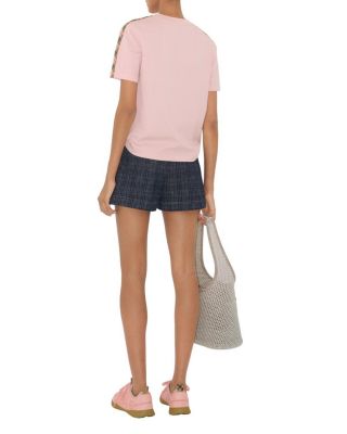 Check Trim Cotton T-shirt