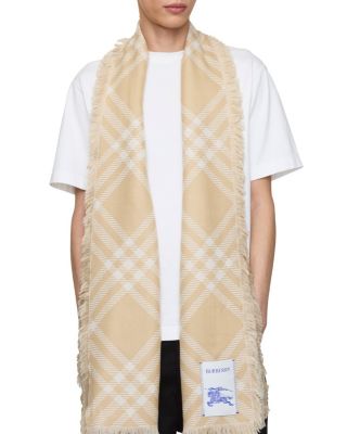  Wide Check Wool Silk Scarf
