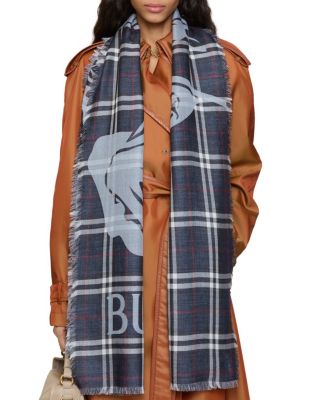  Wide EKD Check Wool Silk Scarf