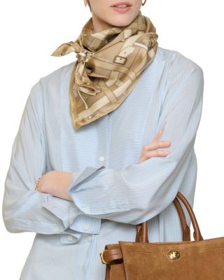  Belt Check Silk Scarf