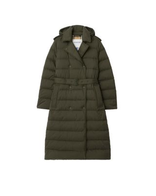  Long Nylon Hooded Puffer Coat