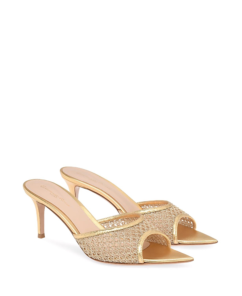 Gianvito Rossi Women's Dorotea 70 Mule In Black Fabric And Leather