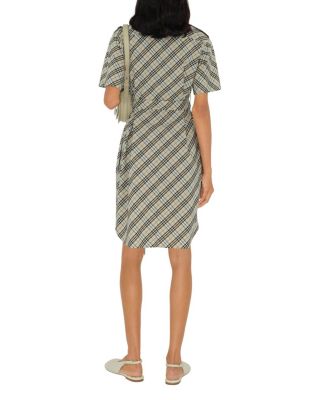 Check Cotton Shirt Dress