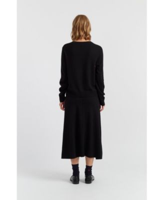  Women's Wool Cashmere Crewneck Dancing Snoopy Sweater