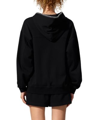 SILKERRY Oversized Seamflow Douceur Stand Collar with Half-Zip Hoodie