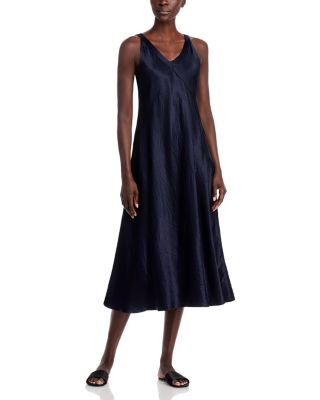 Textured Satin V-Neck Maxi Dress