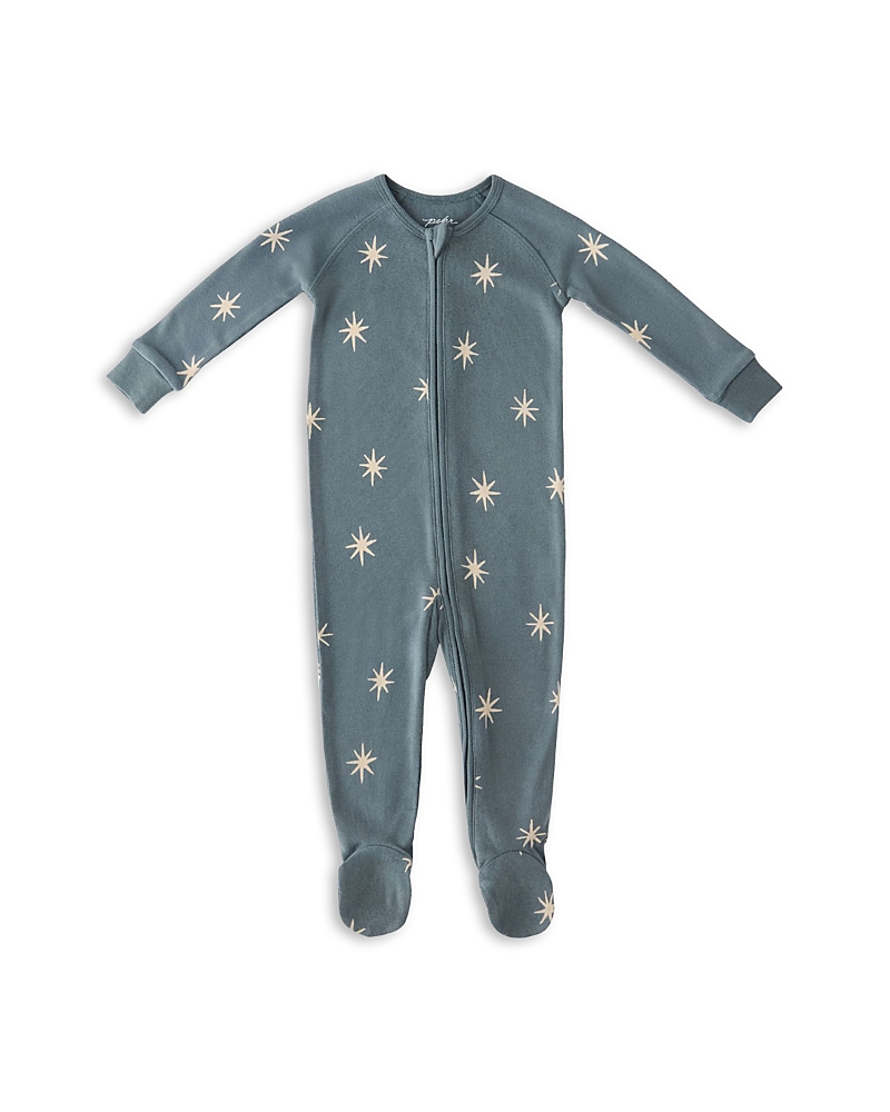 Pehr Unisex Starry Midnight Ribbed Footie Sleeper - Baby In Blue
