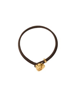  Leather B Shield Bracelet