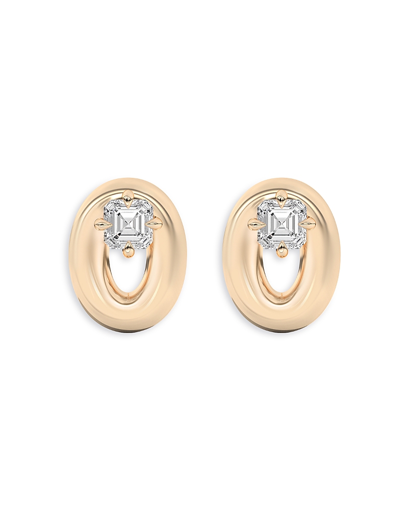 Shahla Karimi From The Luxe Collection Certified Lab Grown Diamond Doshi Puff Studs With Asschers In 14k Yellow Go In Gold