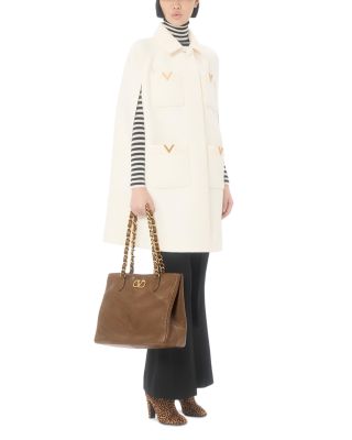 Laseine VLogo Leather Tote Bag