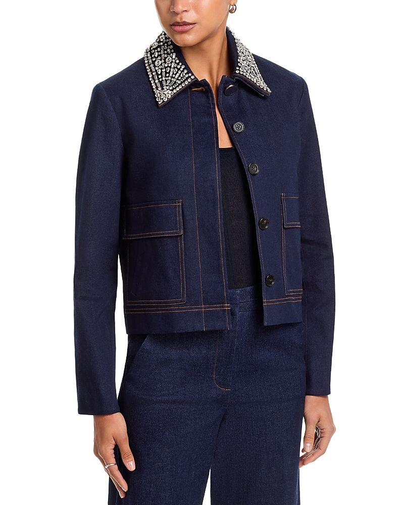 Veronica Beard Embellished Barringt Jacket In Blue
