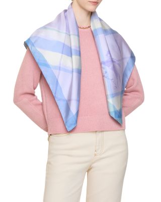Watercolor Check Silk Scarf