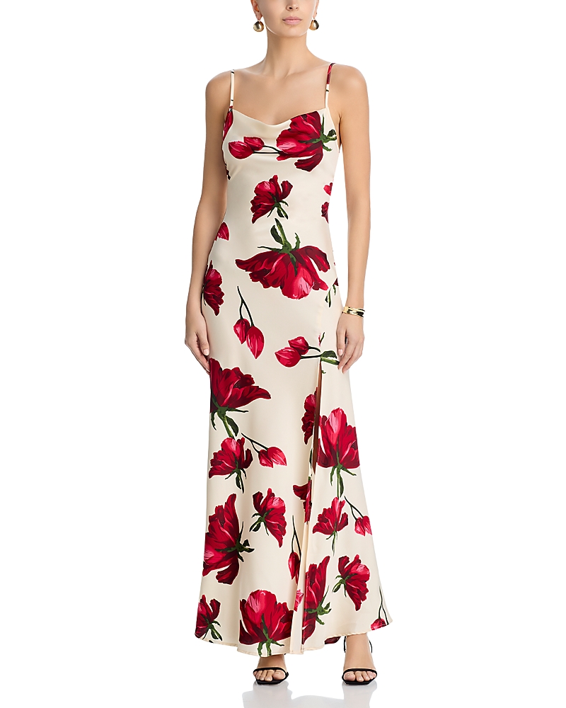 Aqua Floral Cowl Maxi Dress - Exclusive