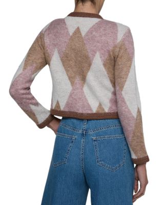 Siobhan Fuzzy Argyle Cardigan Sweater