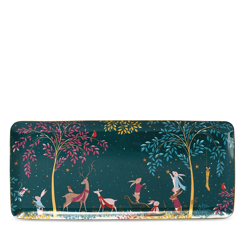 Portmeirion Sara Miller Woodland Tales Deer Robin Sandwich Tray In Multi