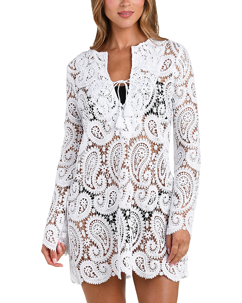 L'Agence Ansley Paisley Crochet Cover Up Dress