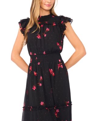 Flutter Sleeve Smocked Waist Dress