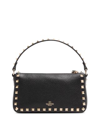 Rockstud Small Black Grainy Leather Crossbody Bag