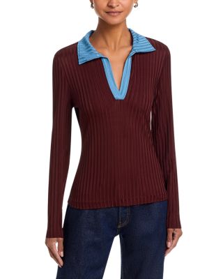 Natalia Colorblocked Polo Sweater 