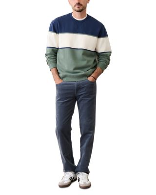 Relaxed Fit Color Block Crewneck Sweater