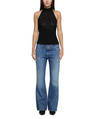 Miley Slouchy Mid Rise Bootcut Jeans in Blue Latch