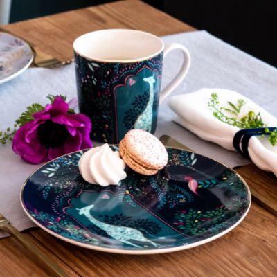 Sara Miller India Cake Plates, Set of 4