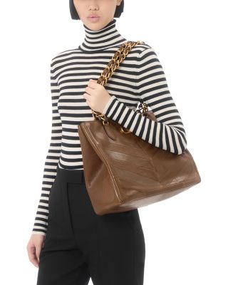 Laseine VLogo Leather Tote Bag