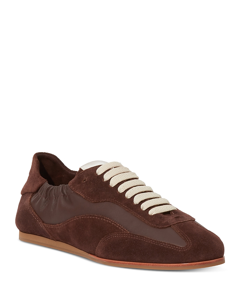 Simkhai Georgie Suede And Leather Low-top Sneakers In Brown